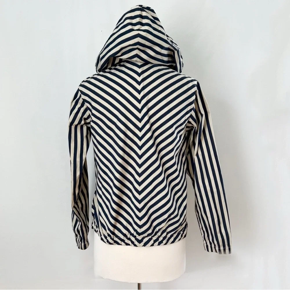 KULE Navy Striped Nylon Windbreaker Jacket L - Picture 3 of 4